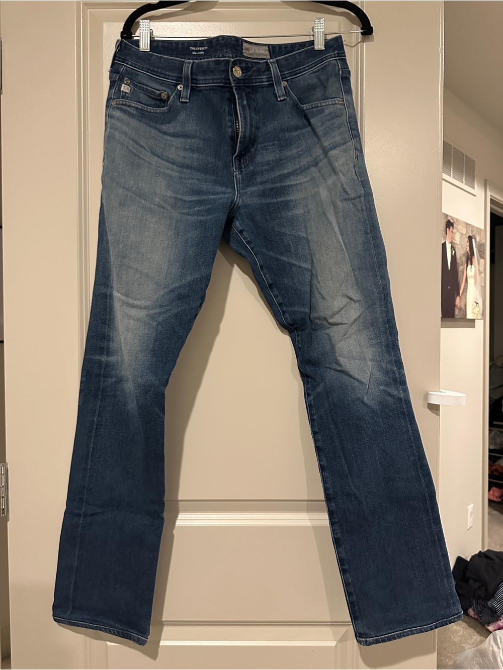 AG Jeans Men's Classic Dark Blue Straight-Leg